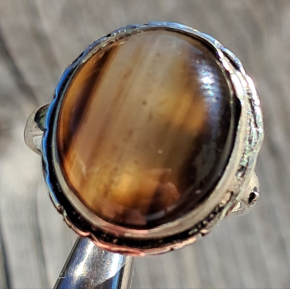Jewelry - Gorgeous Sterling Banded Agate Ring, Size 7.75